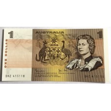 AUSTRALIA 1982 . ONE 1 DOLLAR BANKNOTE . JOHNSTON/STONE